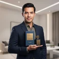 Malaysian man holding Satin Luxe for Men, style masculine elegant