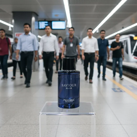 Saviour Elixir at LRT station – daily men's perfume