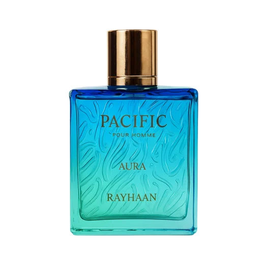 bottle Rayhaan Pacific Aura fragrance men's scent citrus aromatic popular choice