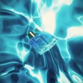 Blue perfume bottle on a futuristic, abstract blue background rayhaan perfumes