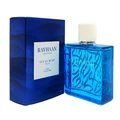 Three bottles of Rayhaan perfume on a blue background with 'The Aqua Collection' text.