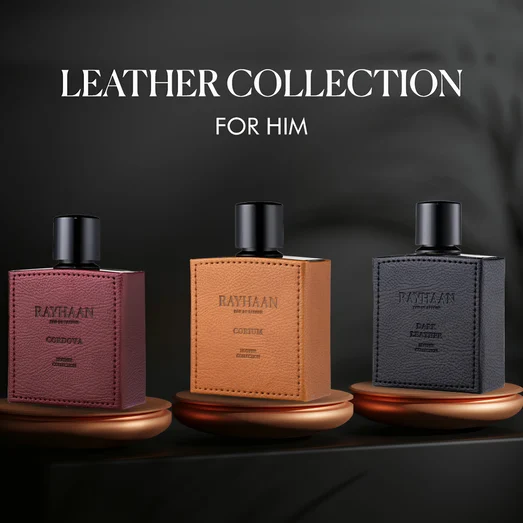 Rayhaan Rayhaan Leather Collection 100ml EDP – Corium, Dark Leather, Cordova feature on homepage bottle - view 8 - Premium fragrance collection