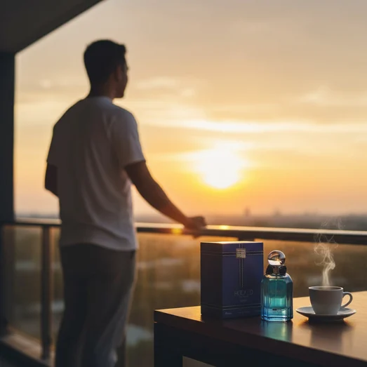 Hooked Azure by Rue Broca 100ml EDP bottle and box balcony sunrise men fragrance