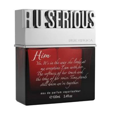 Perfume lelaki R U Serious Him Rue Broca Malaysia– minyak wangi bergamot amber dan vanila