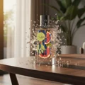 On Time pour Homme - Perfume bottle with fruit design on a wooden table