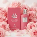 Celine pour Femme surrounded by pink roses romantic femininee luxury