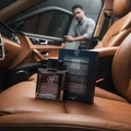 Zimaya Abadi Opulent botol minyak wangi on leather car seat ambient lighting lelaki fragrance Malaysia