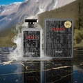 Cult by Zimaya perfume bottle on black marble with golden reflection luxury men fragrance