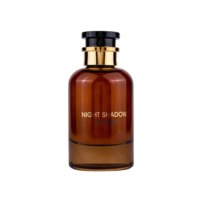 Blue perfume bottle with 'Luxe Nightlife' text on a white background