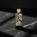 Royal Leather by Zimaya perfume bottle on black marble surface modern men fragrance